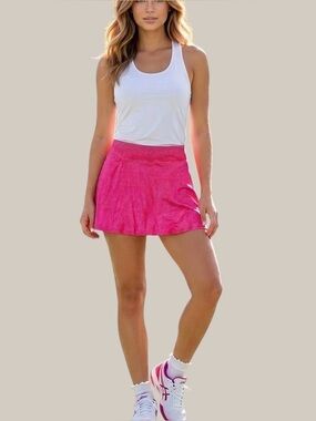 Reel Legends Hot Pink Floral Geo Print Performance Athletic Skort M 8/10